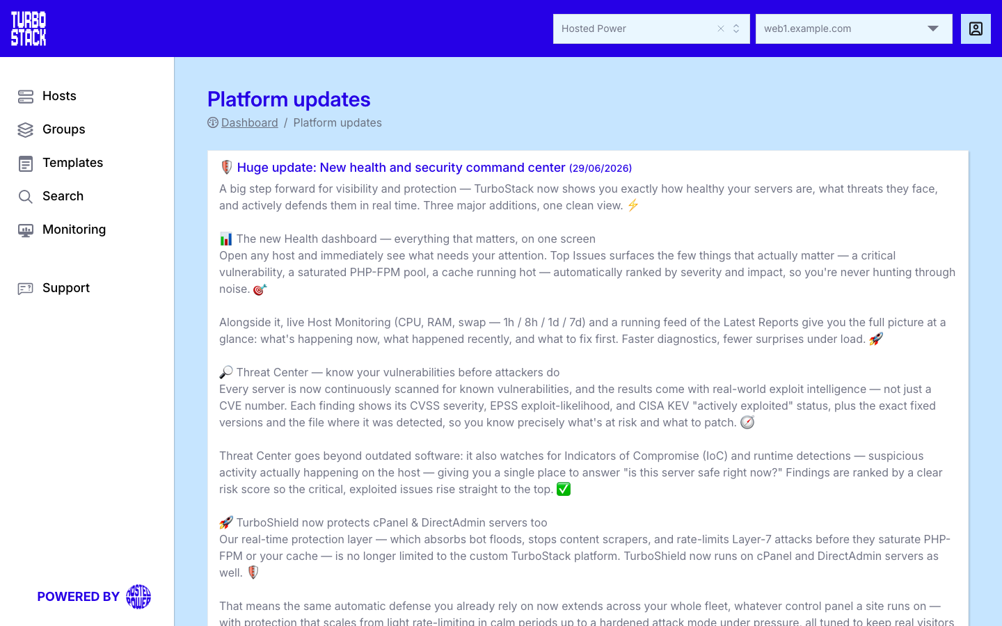 The Platform updates feed showing recent release notes|1000