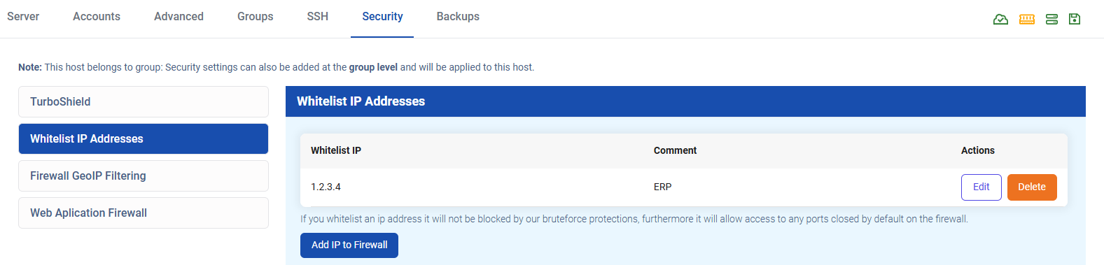 Whitelist IP Addresses