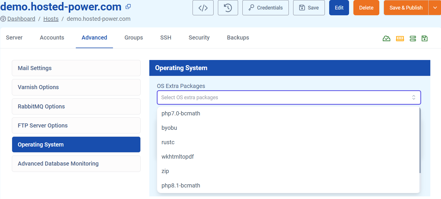 TurboStack os_extra_packages in GUI