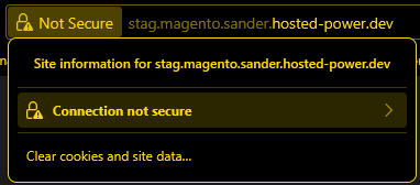 Screenshot of the Firefox address bar showing a 'Not secure' label and options for more information