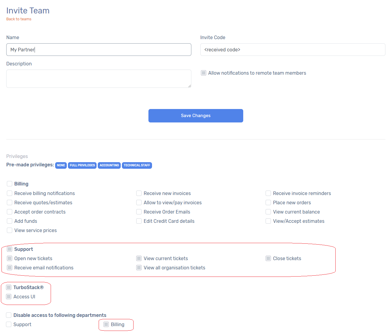 TurboStack Permissions