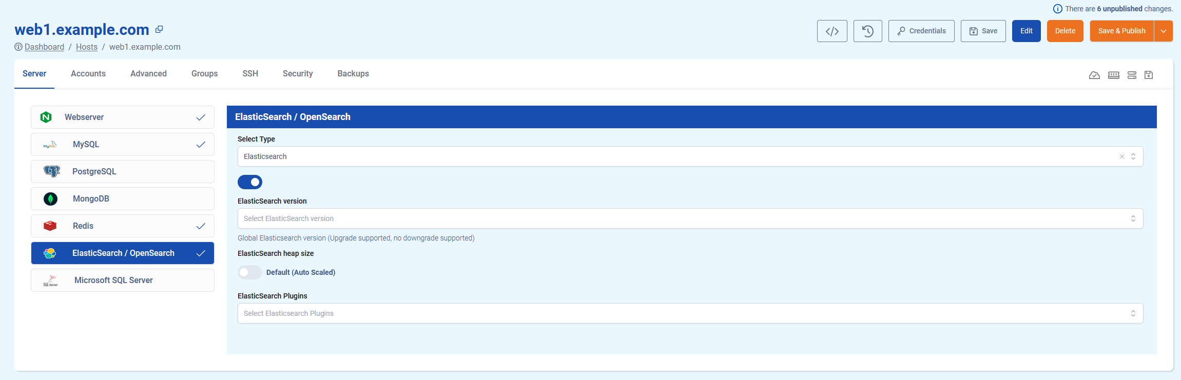 ElasticSearch / OpenSearch settings